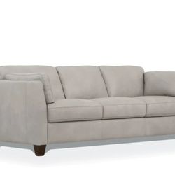 Matias Dusty White Leather 3-Piece Living Room Set

