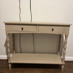 Console Table Tan 2 Drawer