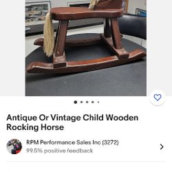 Antique Real Wood Rocking Chair For Children