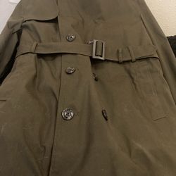 Coat, all weather, mens heritage green 564 Army Green service uniform, tram soldier certified