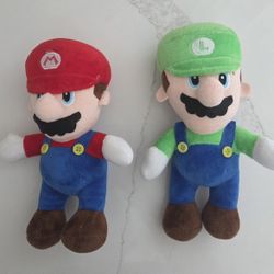 Super Mario & Luigi Stuffed Dolls 10" Plush Set