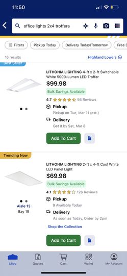 Troffers 2x4 Office Lights