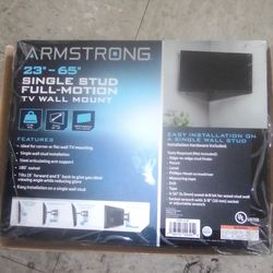 Armstrong 23"-65" single stud full- motion tv wall mount
