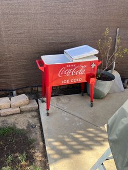 Coca-Cola Ice Cold Rolling Patio Cooler