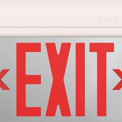 New Lithonia Lighting Basics Edge-lit LED Exit Sign Red Letters Surface Mount Emergency Exit Sign Only