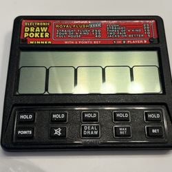Radio Shack Electronic Draw Poker Handheld Game