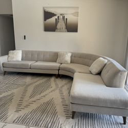 Beige Living Spaces Sections sofa Couch Sala 