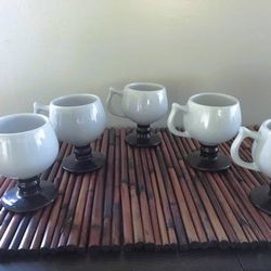 Vtg MCM Puerto Rico Caribe Footed Coffee Mugs Restaurant Ware