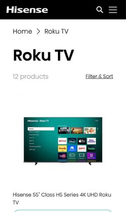 Hisense Roku  TV 4K 55”