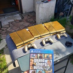 $200! With GTA5 n 1 Gold 24k PS4 500GB with 1 Gold controller. Or no Game $180! Or 3 Games installed $220! Playstation 4