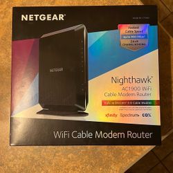 NETGEAR Nighthawk AC1900 WiFi Cable Modem Router 