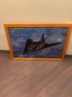 F 117 NightHawk .. military memorabilia photo frame 39” x 27” $50