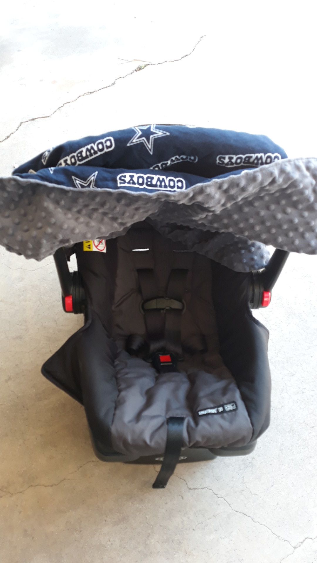 Baby car seat with cowboy cover