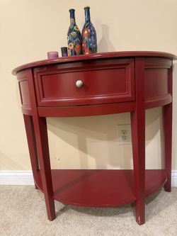 Beautiful Red Console Table With Drawer