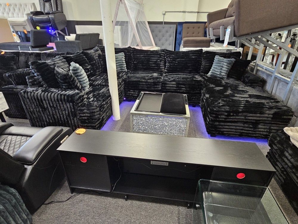 Brand New Sectional Corduroy Fabric XL W/ LED LIGHT $1999 Sofas & Couches