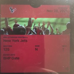 Houston Texans VS New York Jets 4 Seats Ground Level Aisle Seats  2 Parking Passes Blue Lot