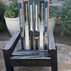 Wood Adirondack Chair with a Ski theme