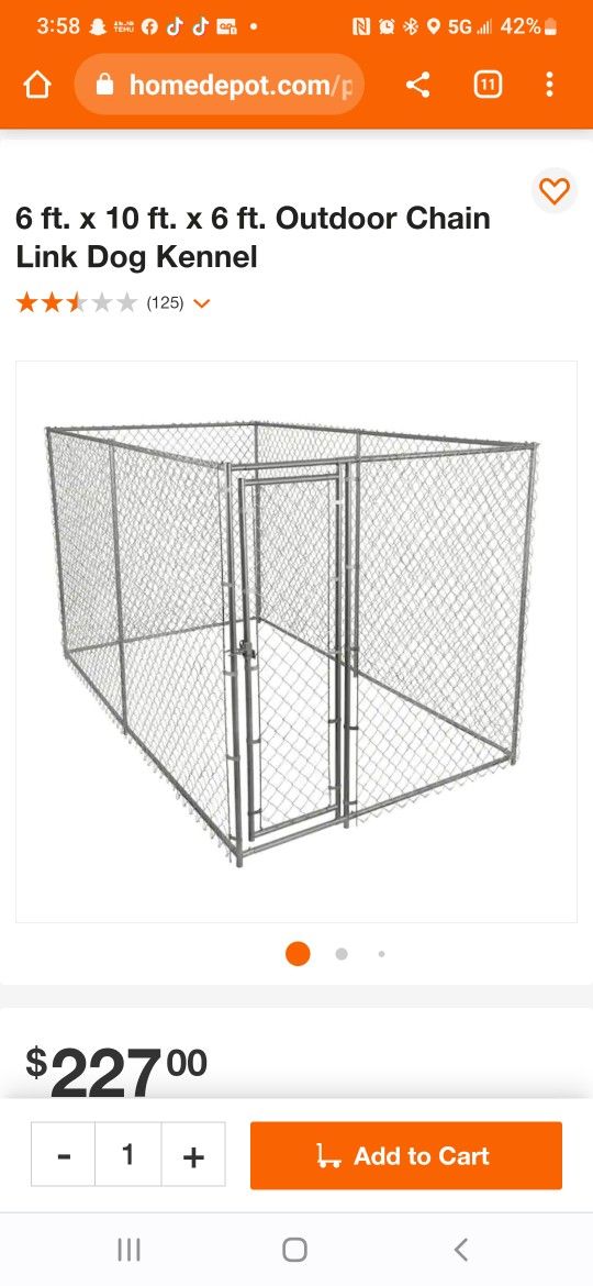 Chainlink Dog Kennel And Waterproof Roof