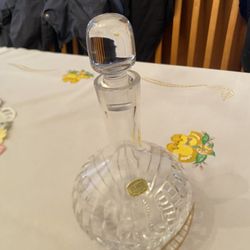 Atlantis Full Lead Crystal Carafe 10” Tall Made In Portugal
