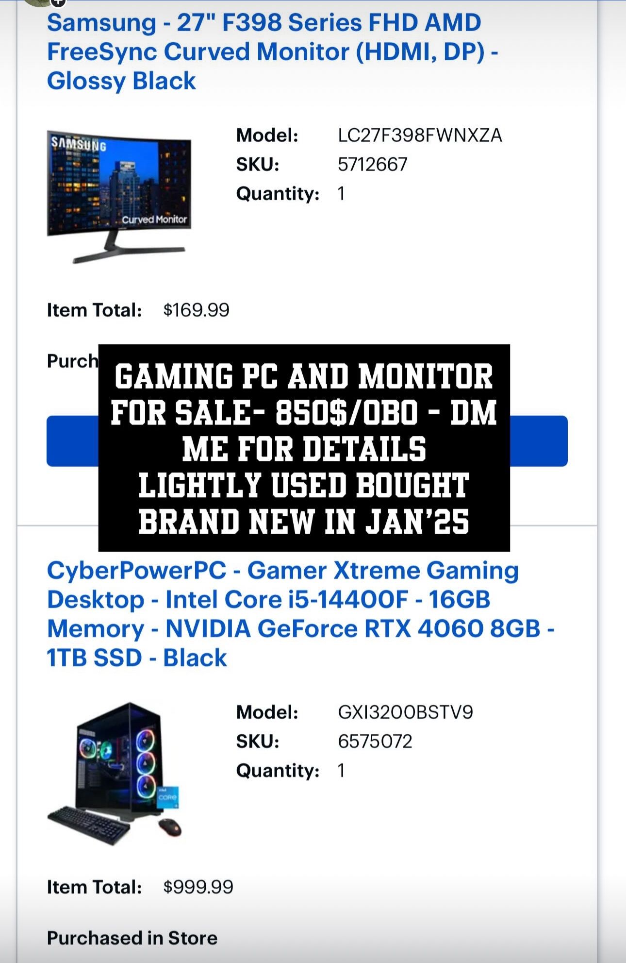 Gaming PC And Monitor