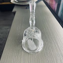 Vintage 1980’s Leaded Crystal Bell w Psalm 23 & Praying Hands 5.5" tall