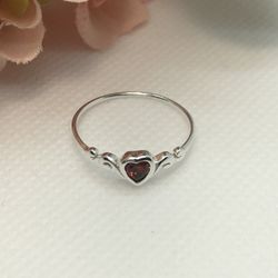 Heart shaped Ruby Ring|Size8