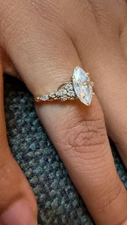 Moissanite Marquise Cut Gold Engagement Ring
