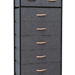 Crestlive Products Vertical Dresser Storage Tower – Sturdy Steel Frame, Wood Top, Easy Pull Fabric Bins, Wood Handles – Organizer Unit for Bedroom, Ha