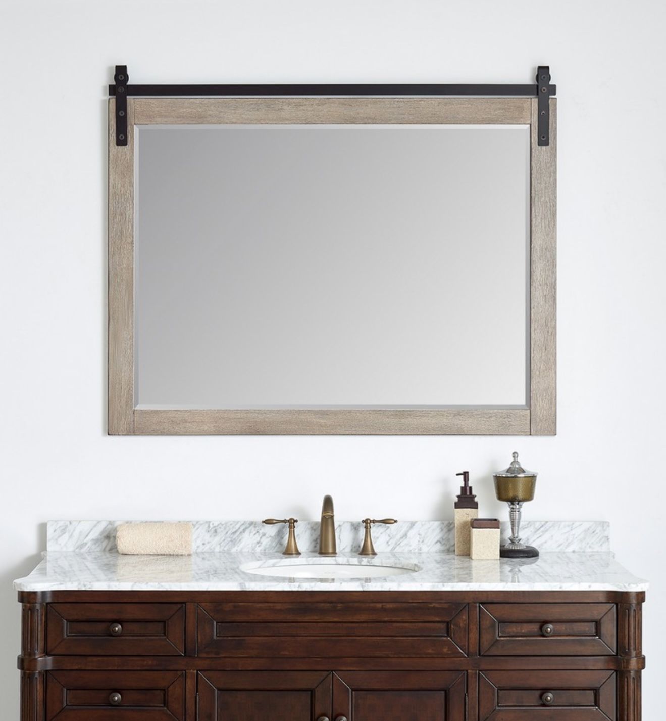 Vinnova 701748-MIR-WP Cortes 48” Rectangular Wall Mounted Bathroom Mirror