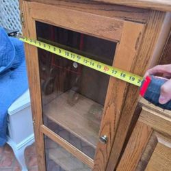 Beautiful Oak Secretary Desk Display Cabinet