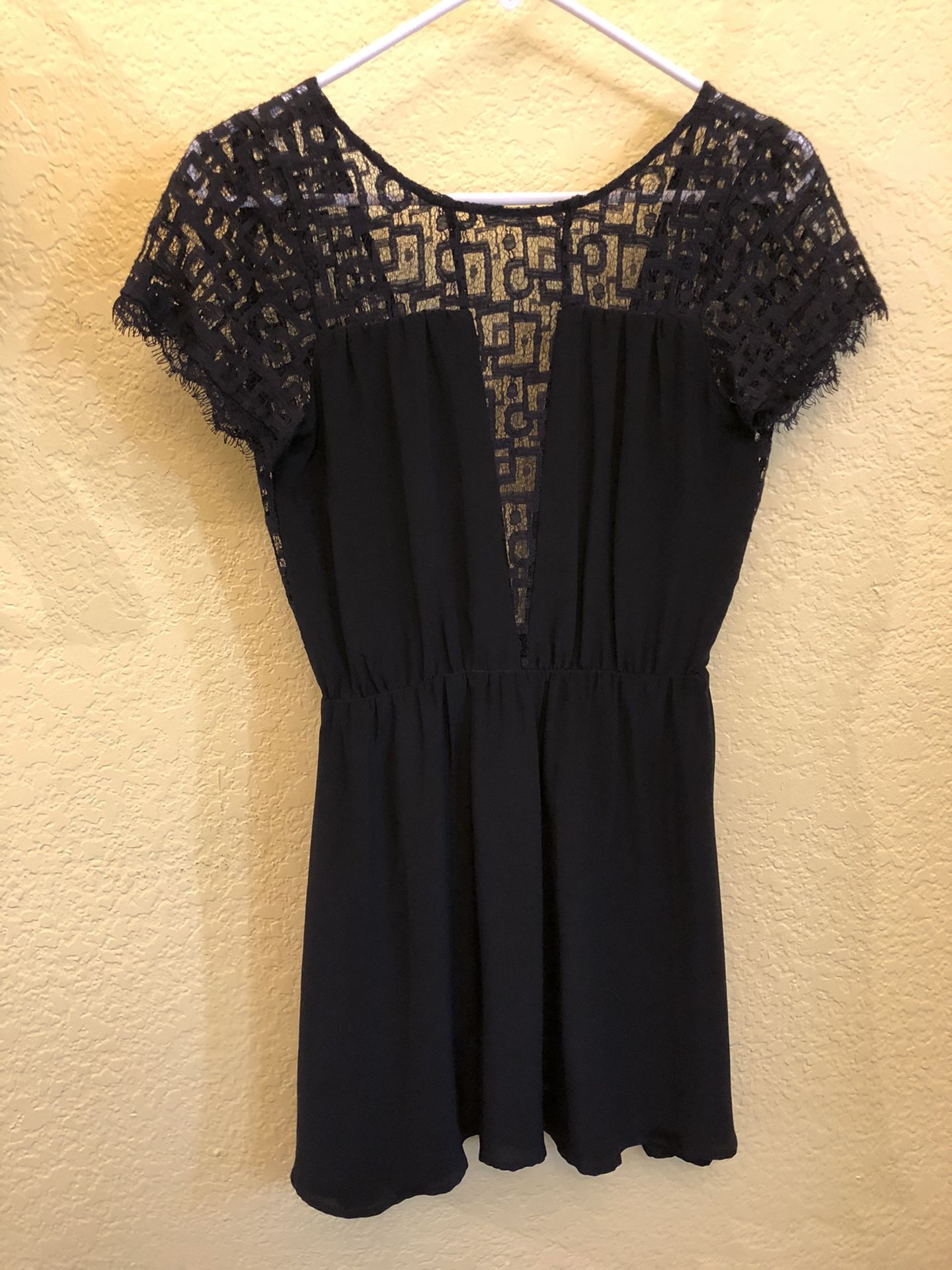 Lightweight silk lace mini dress
