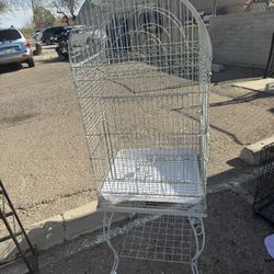 Large White Bird Cage/Stand