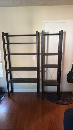 IKEA wood bookshelves