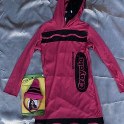 New- Teen Size Medium Crayola Razzmatazz Pink Color Halloween Costume/Dress & Headband
