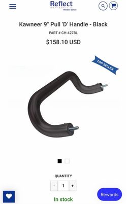 Kawneer 9" Pull D-Handle Black