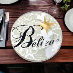 St. Nicholas Square l Believe l Gold-Rimmed l Replacement Dinner Plate l EUC