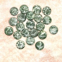 Lot Of Tree Agate Coin Beads 