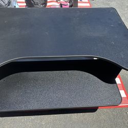 Monitor and Laptop Workstation with Wide Keyboard Tray