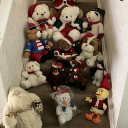 Victorian Santa And Christmas Plush Decorations