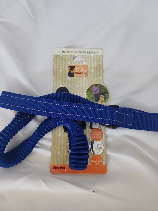 Elite Pet Bungee Sport Dog Leash Blue NWT