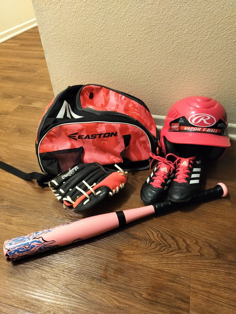 Girls Tee-ball Baseball Gear Bundle
