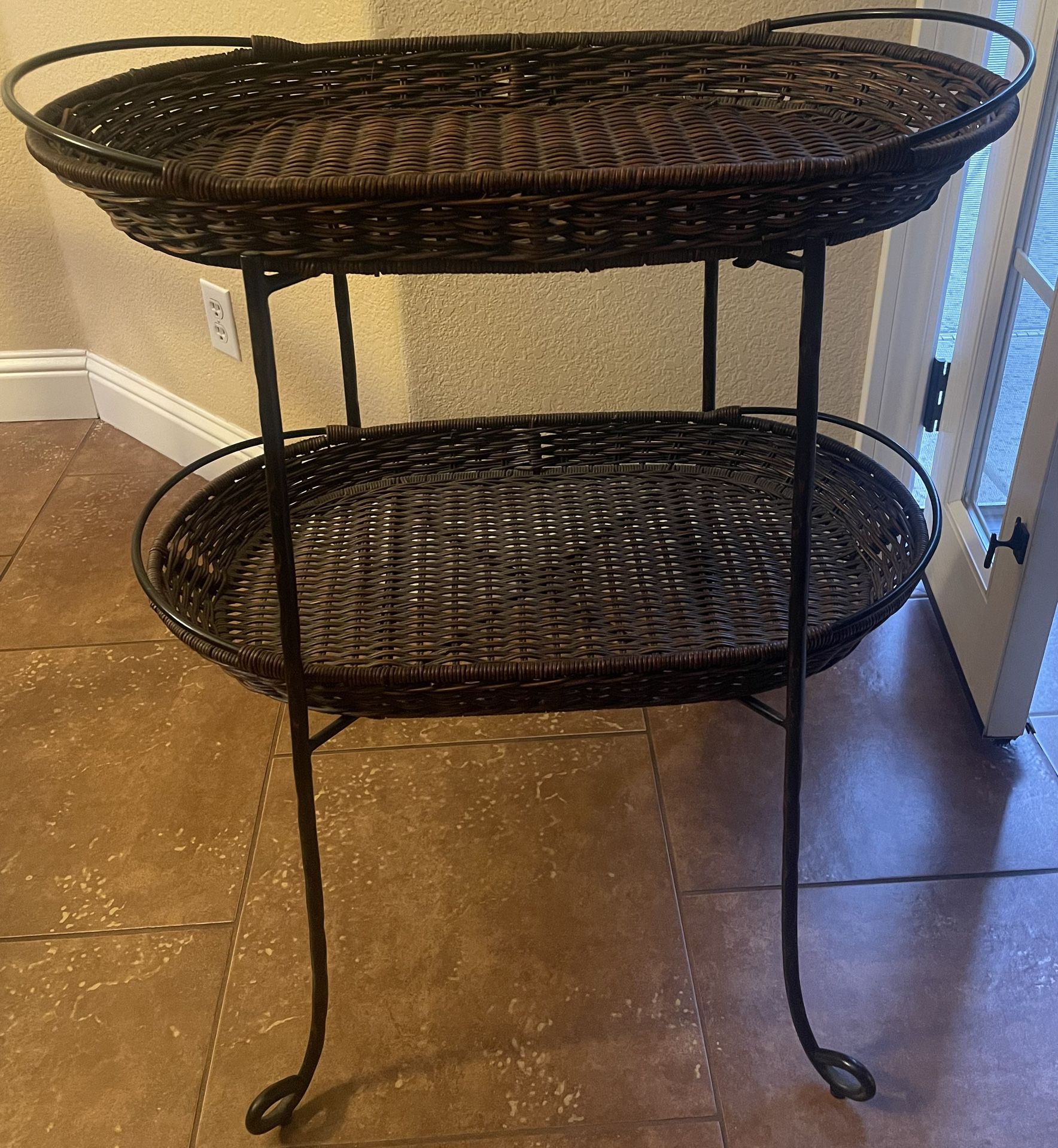 Two Tiered Basket Stand