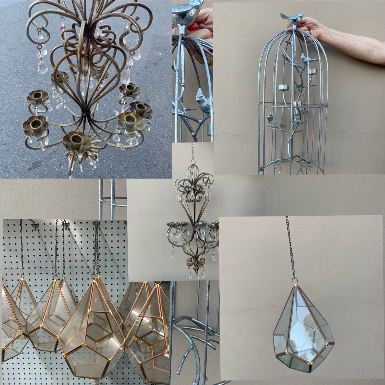 Candle chandelier, birdcage, Glass Terrarium decorations