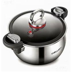 WELLOXY Stainless Steel Stock Pot with Tight-Fitting Lid for Faster Cooking - 7.5 Quart