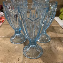 LENOX ~ “Butterfly Meadow" ~Blue Luna~GOBLETS GLASSES ~Set Of 5