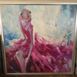 Framed Ballerina Painting