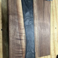 Black Walnut And Black Epoxy Cutting Board
