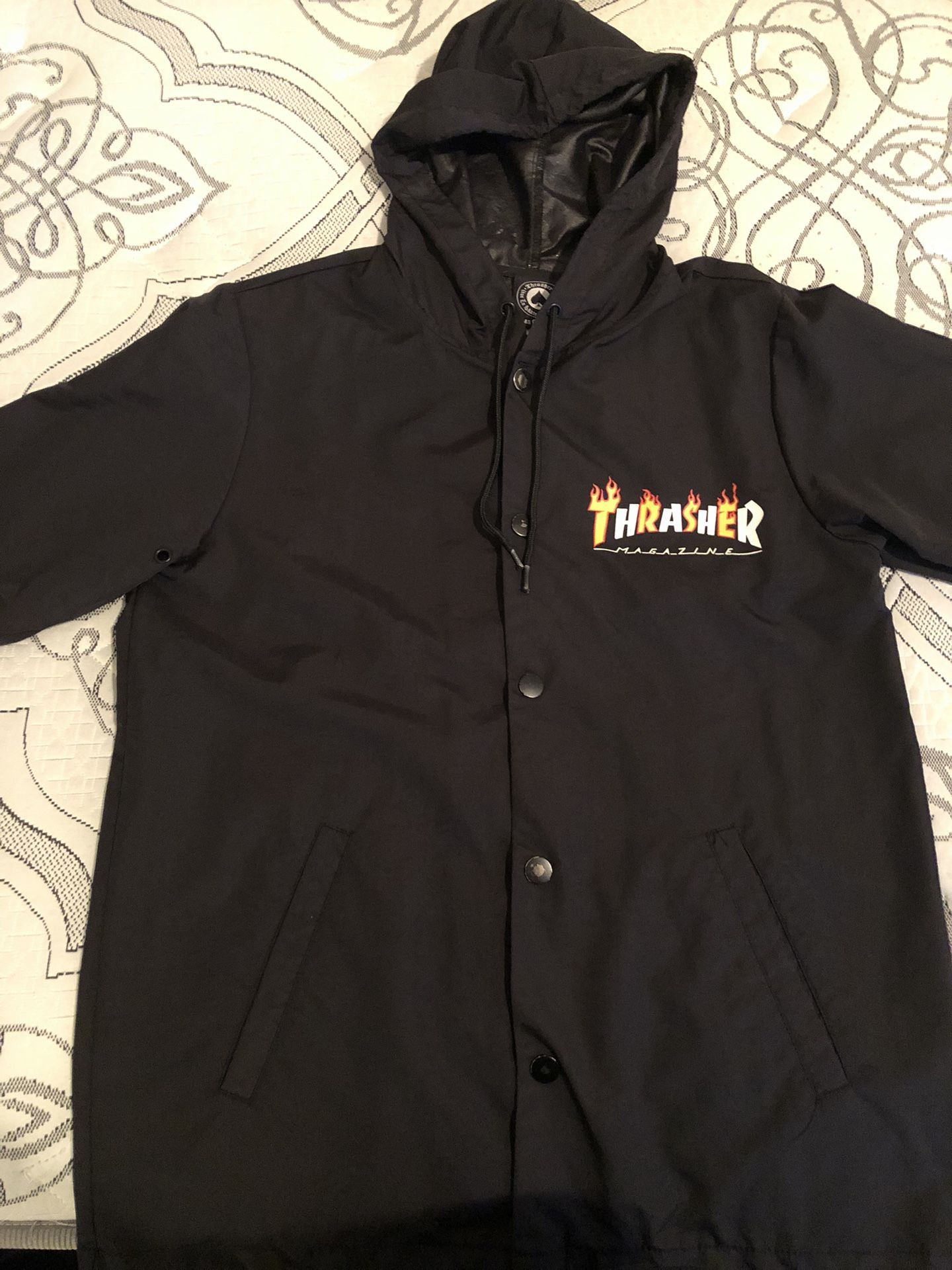 Thrasher Magazine Jacket With A Hoodie On Top