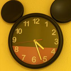 Disney Mickey Mouse Two Tone Wall Clock With Ears