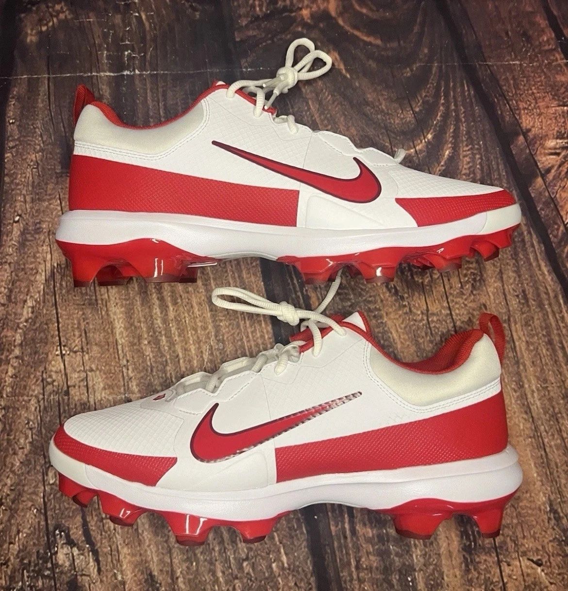 Nike Force Trout 9 Pro MCS Baseball Cleats White Red Men’s Size 14 (FZ0915-104)